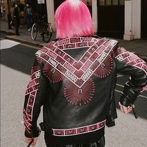 Free People/Zandra Rhoads Stardust leather biker jacket